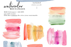 Watercolor Clipart Rectangle Ombre