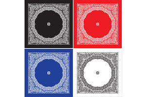 Set Of 4 Paisley Bandana's III