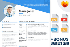 Nurse Resume - PSD, AI, EPS, PDF