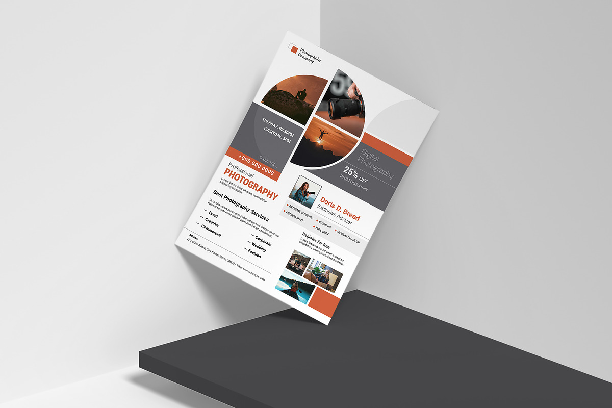 Photography Flyer Template, a Flyer Template by crazyOWL (Photo 4 of 4)