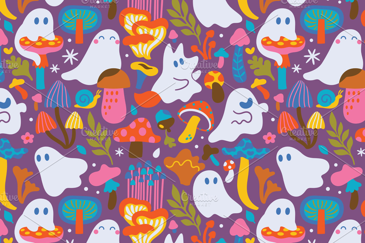 Ghosts in the Mushroom Woods, a Pattern Graphic by PenguinHouse (Photo 5 of 11)