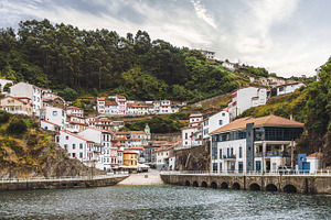 Cudillero harbor town panorama, an Architecture Photo by SkyNext
