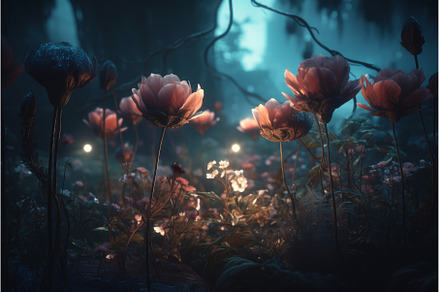 Fairy flowers. Generate Ai, a Nature Photo by Ylivdesign