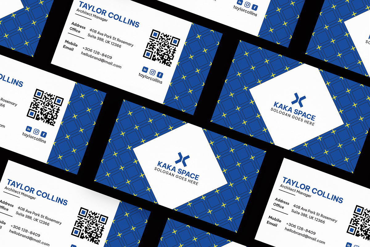 Modern Geometric Business Card, a Card Template by iDoodle Studio