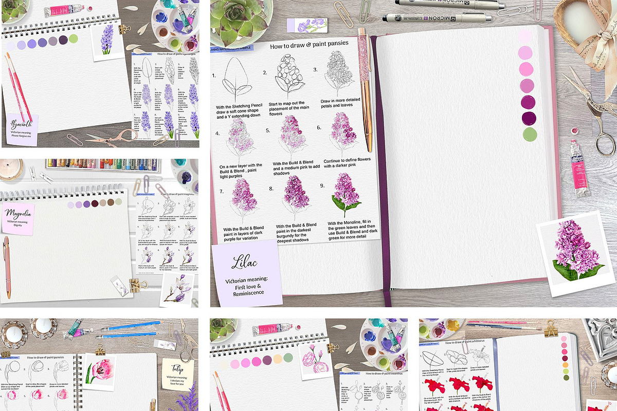 Fun Floral Sketchbook Practices, a Brush Add-On by Pretty Little Lines (Photo 7 of 17)