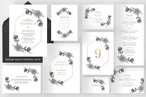Modern Floral Wedding Invitation Set, an Invitation Template by Azka Creative