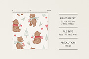 Christmas bear, a Pattern Graphic by Olena Kuznietsova (Thumbnail 4 of 10)