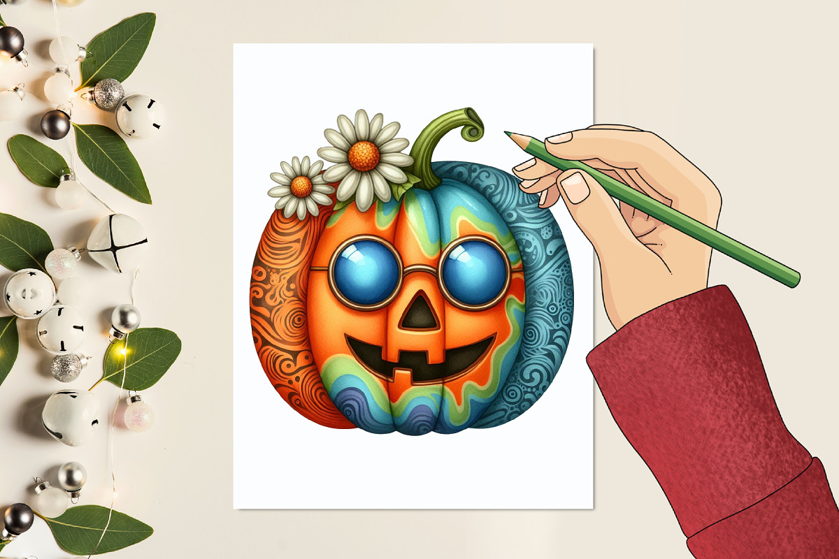 Groovy 70s Halloween Clipart, a Graphic by designcity5 (Photo 5 of 5)