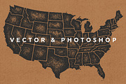 United States Map - AI & PSD, a Texture Illustration by Skylars Art Supplies (Thumbnail 3 of 9)