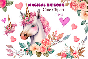 Magical Unicorn Cute Clipart