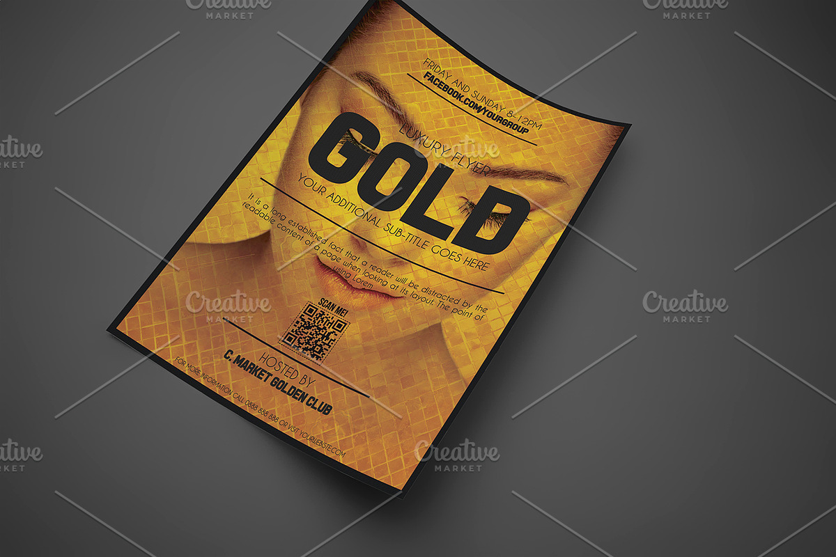 Golden Style Flyer Template, a Flyer Template by Tzochko (Photo 3 of 5)