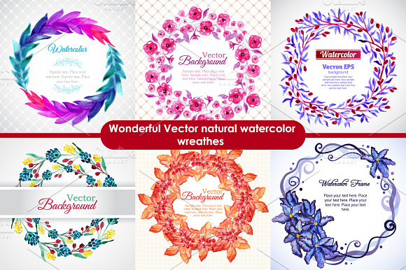 Watercolor Nature Wreathes