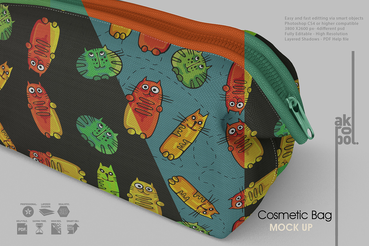 Cosmetic Travel Case Mockup, a Packaging Mockup by akropol (Photo 3 of 6)