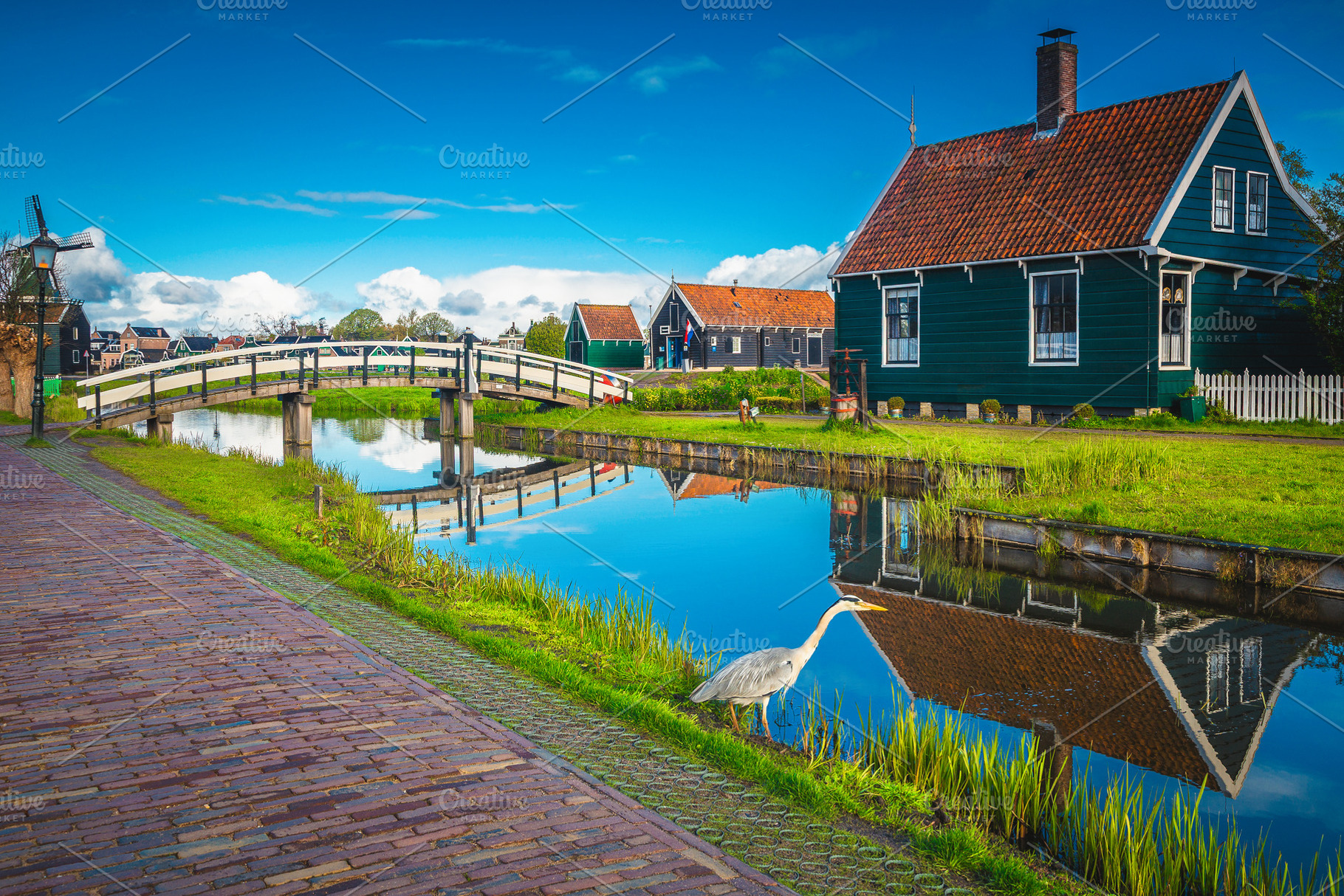 Cozy wooden houses in Zaanse Schans, an Architecture Photo by Alpine Dreams