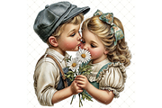 Romantic Daisy Couple Clipart JPG, a Person Illustration by Memories By Lea (Thumbnail 11 of 19)