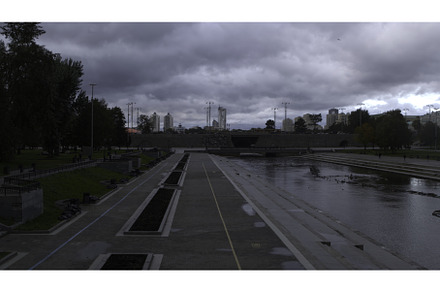 Grey city.Stock footage.Drone view, an Architecture Photo by Media Whale Stock