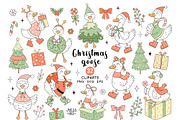 Silly Christmas Goose Clipart, an Animal Illustration by JulzaArt (Thumbnail 1 of 6)