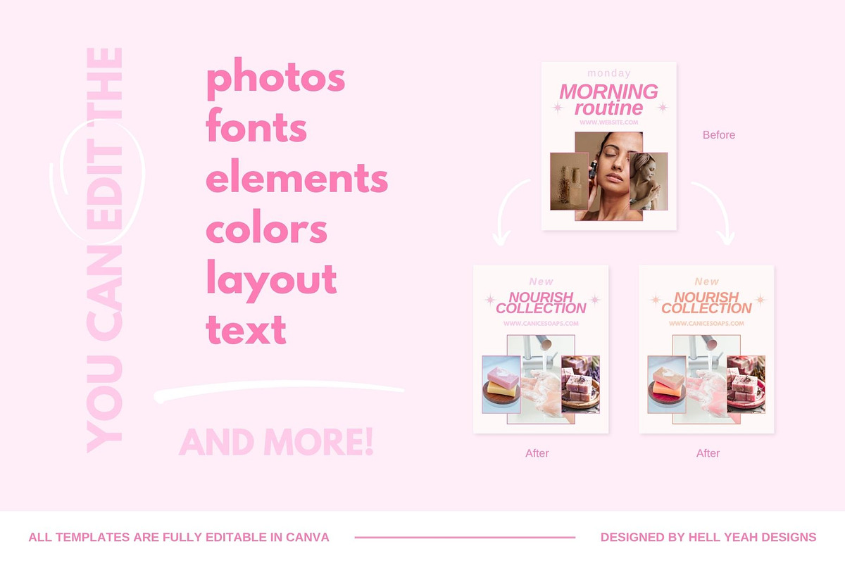 Pretty in Pink Branding Starter Kit, a Social Media Template by Hell Yeah Designs (Photo 7 of 13)