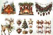 Warm Rustic Christmas Clipart, an Illustration by CreationArt (Thumbnail 3 of 5)