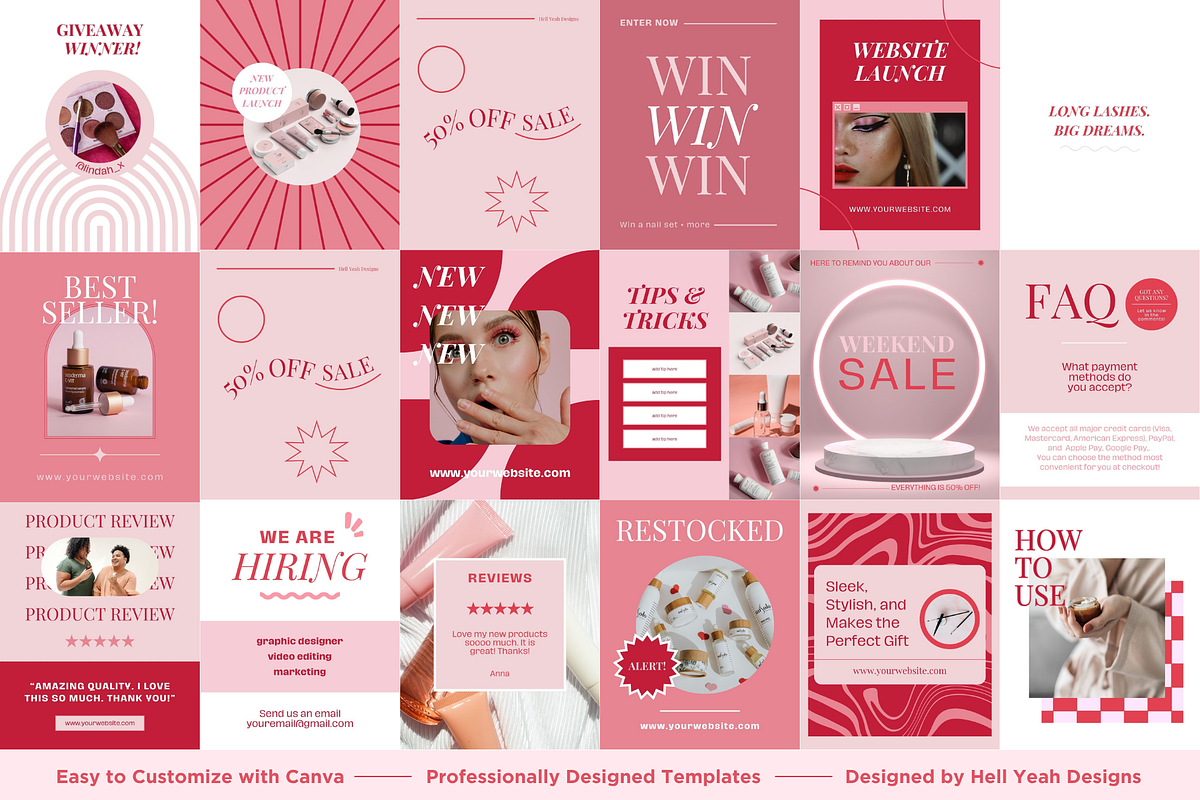 Bold Blush Instagram Post Templates, a Social Media Template by Hell Yeah Designs (Photo 4 of 9)