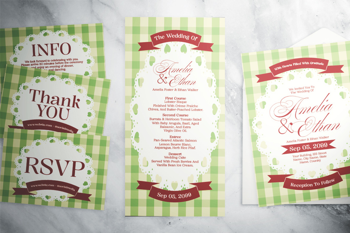 Vintage Wedding Invitation Suite, a Flyer Template by The Good Store (Photo 4 of 4)