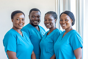 African male and female nurses in ho, a Photo by Dvoevnore photos