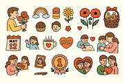 Mother's Day - 300+ Elements & Font, a Graphic by Ckybe's Corner (Thumbnail 9 of 12)