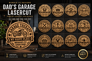 Wooden Dad's Garage Sign Lasercut 12, a Decorative Illustration by OTVEY DESIGN (Thumbnail 1 of 13)