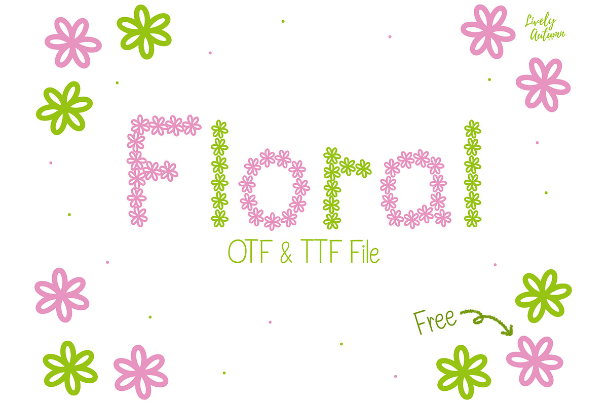 Floral Font, a Symbol Font by LivelyAutumn11.11 (Photo 1 of 4)