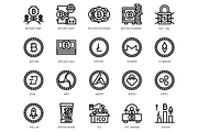 Bitcoin & Cryptocurrency Line Icons, an Icon by Flat Icons (Thumbnail 4 of 5)
