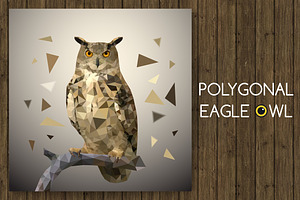 Polygonal eagle owl. Vector illustra