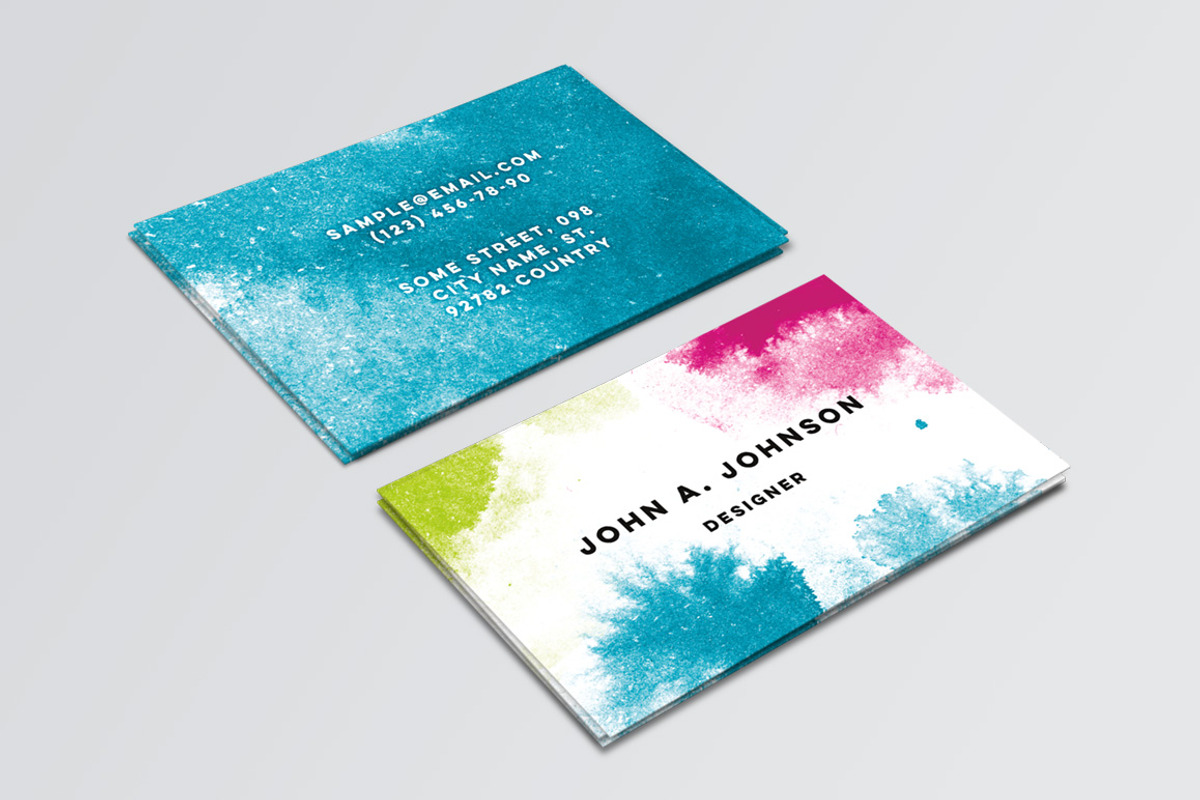 Watercolor Business Card Template, a Business Card Template by lissius (Photo 4 of 5)