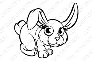 Rabbit cartoon character, an Animal Illustration by Christos Georghiou
