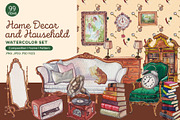 Home Decor and Household Watercolor, a Decorative Illustration by CreativeValuation (Thumbnail 1 of 12)