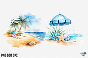 Summer Beach Watercolor, an Illustration by Gemstone (Thumbnail 10 of 12)