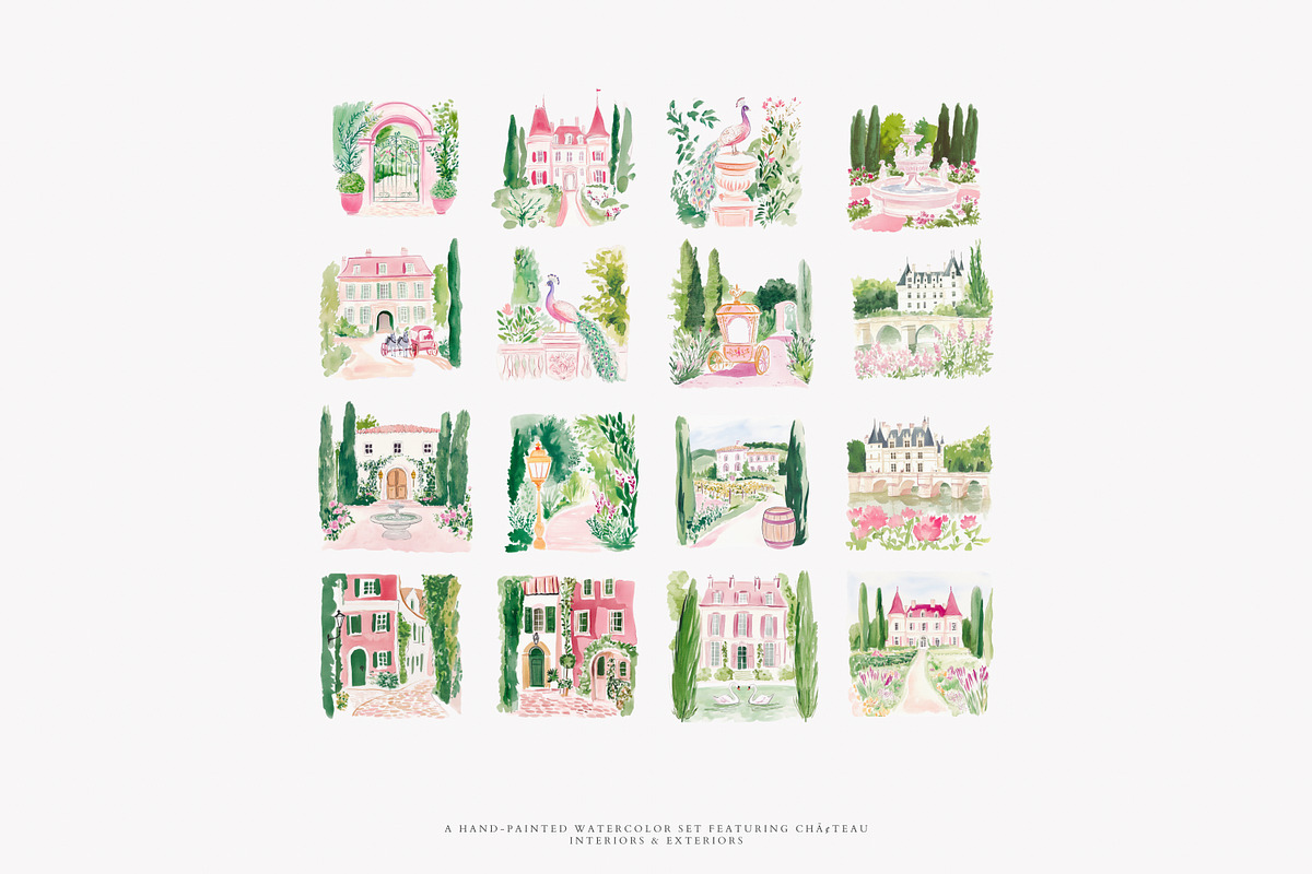 chateau clipart french illustration, a Decorative Illustration by Patishop Art (Photo 10 of 10)