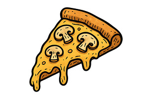 Delicious slice of cheese pizza, a Food Illustration by ZinetroN