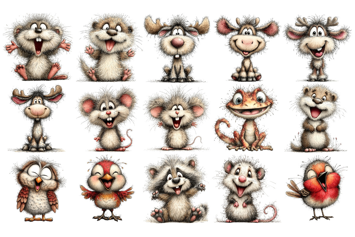 Quirky Woodland PNG Clipart Bundle, an Animal Illustration by Nicolle's Colorful Art (Photo 4 of 5)