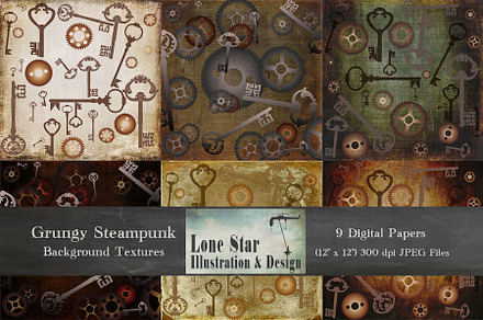 Grungy Steampunk Background Textures