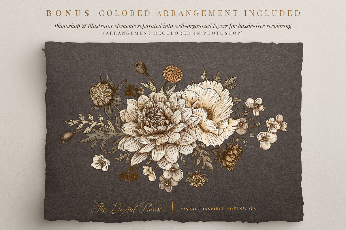 The Digital Florist Vintage Garden, an Illustration by Sophia J Caldwell (Photo 11 of 20)