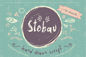 Stobau font + extras, modern font