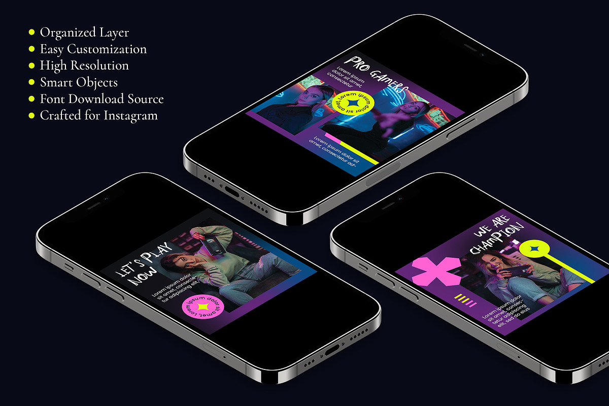 PLAYER - Instagram Post Templates, a Social Media Template by Rakata Studio