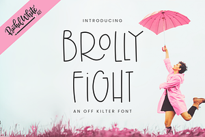 Brolly Fight, a playful wonky font, a Handwritten Font by Rachel White Art
