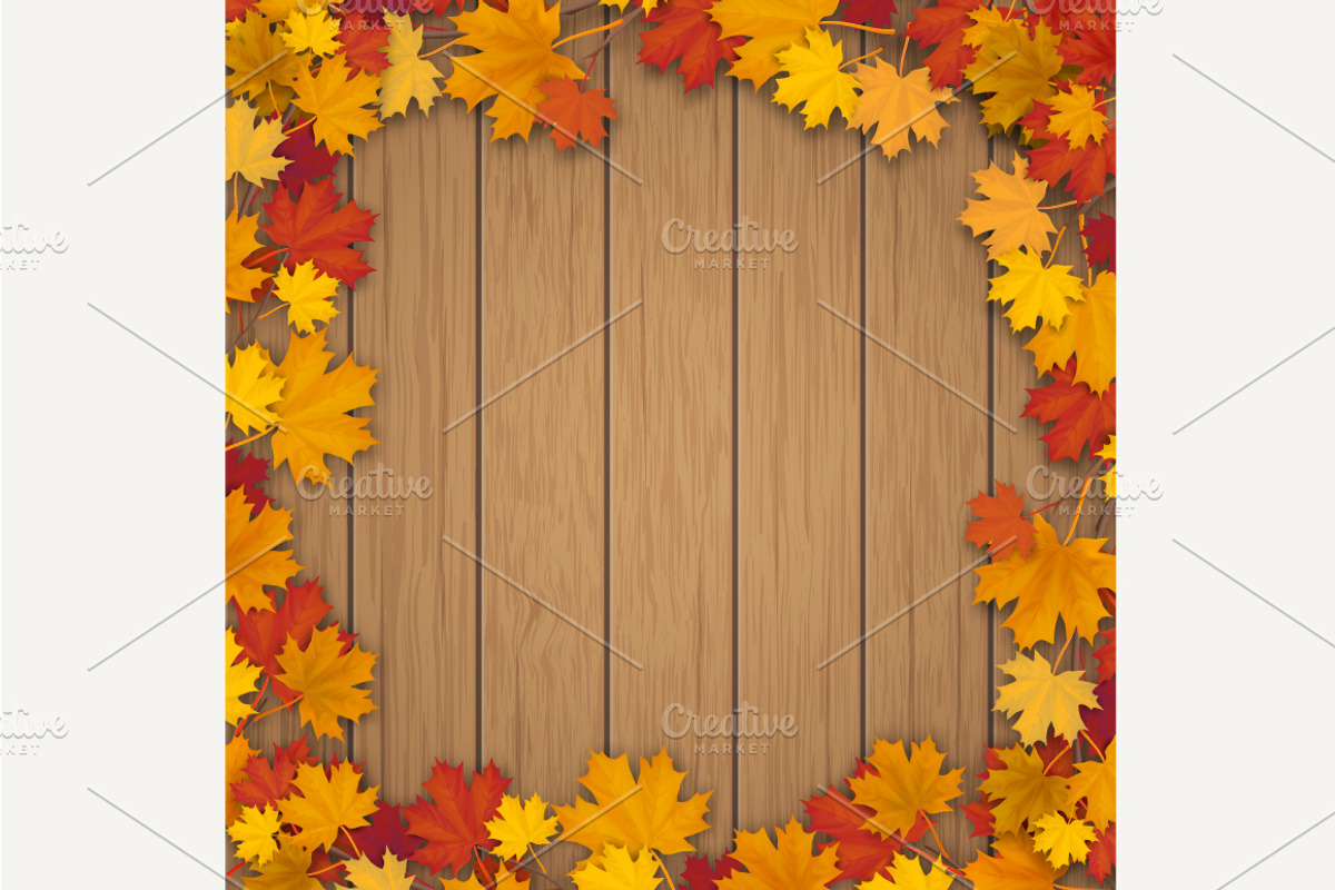 Set of maple tree leaves frames., a Decorative Illustration by belander (Photo 5 of 8)