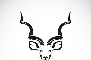 Vector Of Greater Kudu Head Design.