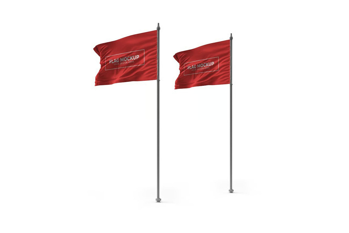 Waving Flag Mockup Template Set, an Advertising Mockup by DesignRushMarket (Photo 5 of 11)