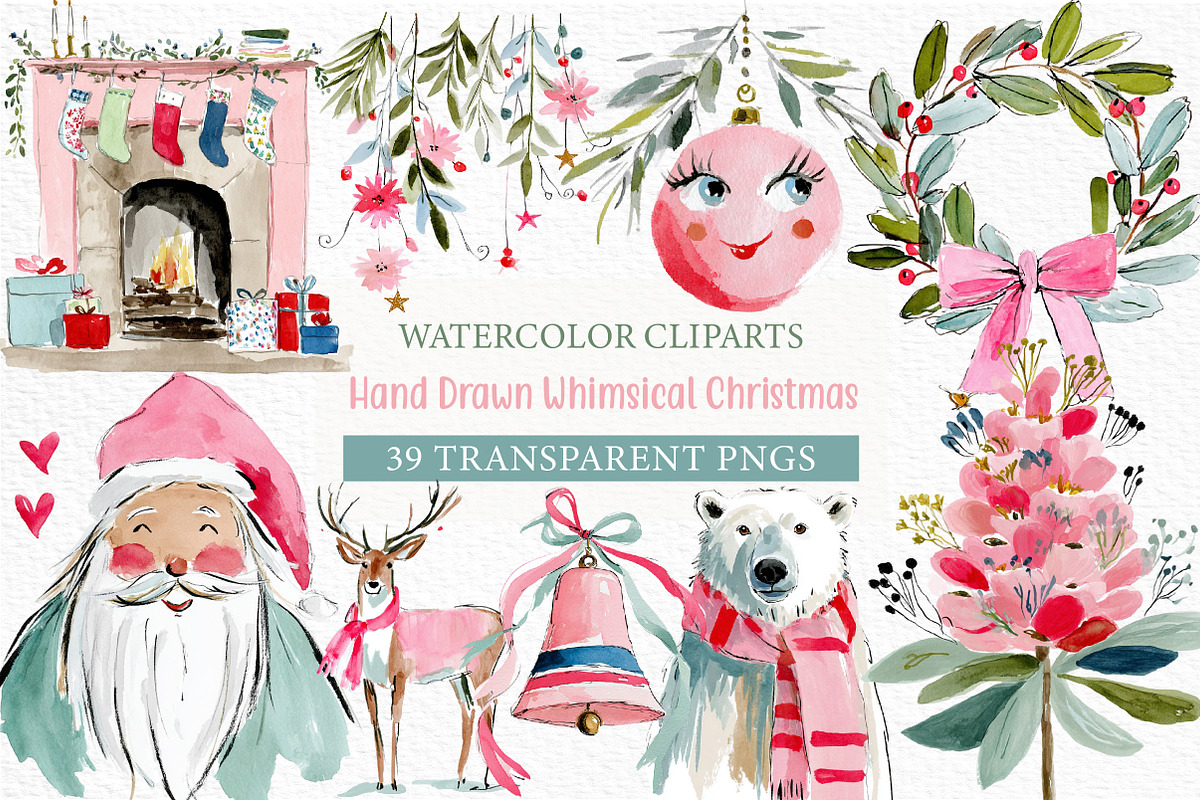 Hand Drawn Whimsical Christmas PNG, an Illustration by Craft Nest (Photo 1 of 4)