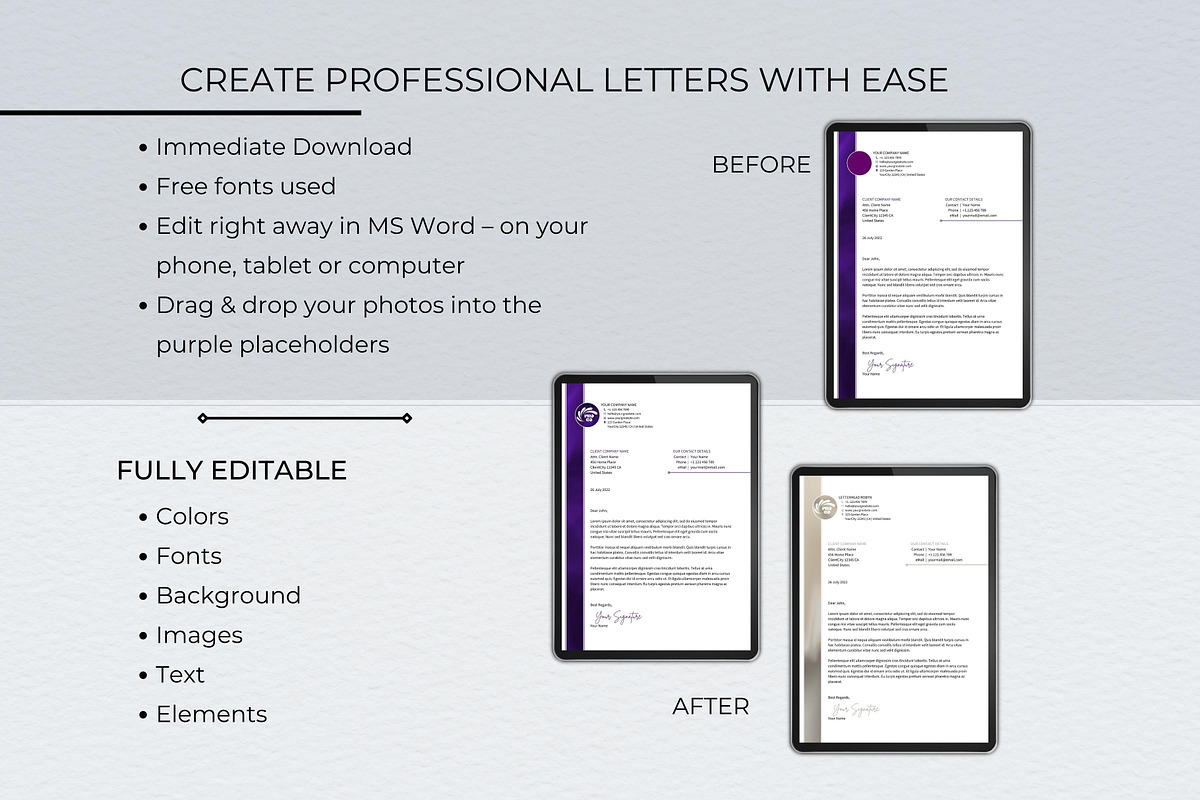 Letterhead Template Bundle - MS Word, a Stationery Template by B2 Studio (Photo 6 of 10)