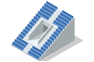 Isometric football stadium seating, an Object Illustration by Golden Sikorka