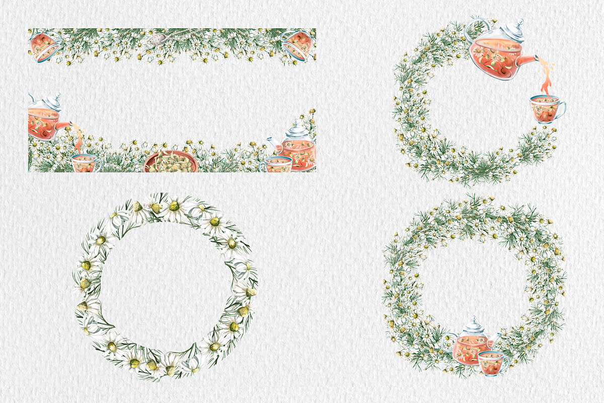 Chamomile watercolor clip art, a Decorative Illustration by SvetLana (Photo 8 of 13)